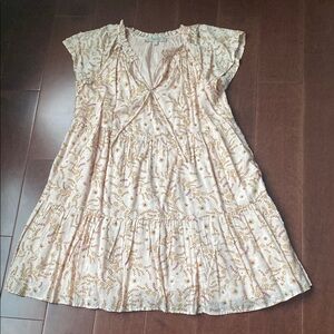 LOFT Cream Floral Dress